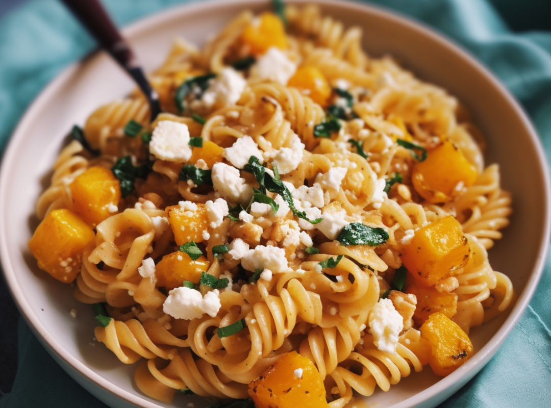 Pompoen Feta Pasta - recept van The Spice Club