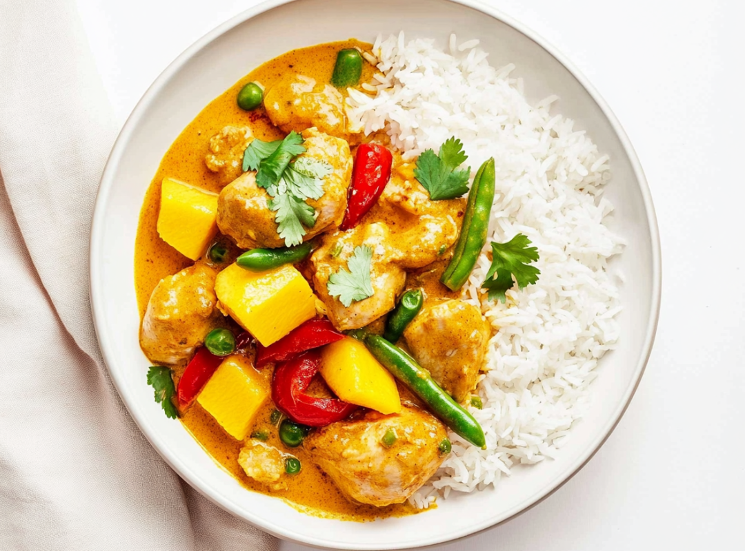 Kip Kokos Kerrie met Rijst & Mango - recept van The Spice Club