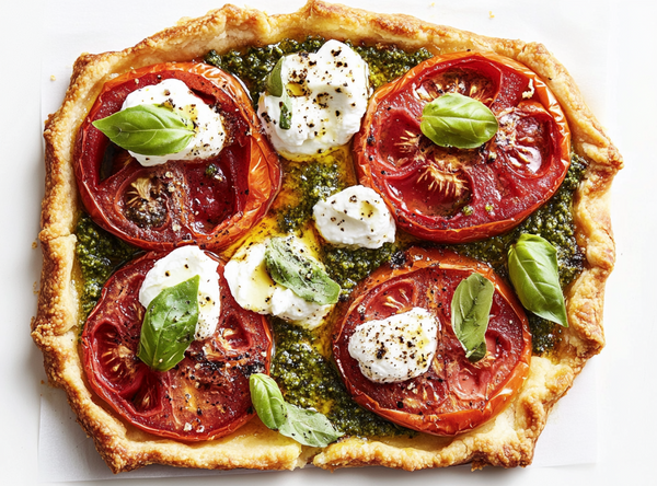 Pesto flatbread met ricotta & geroosterde tomaat - recept van The Spice Club