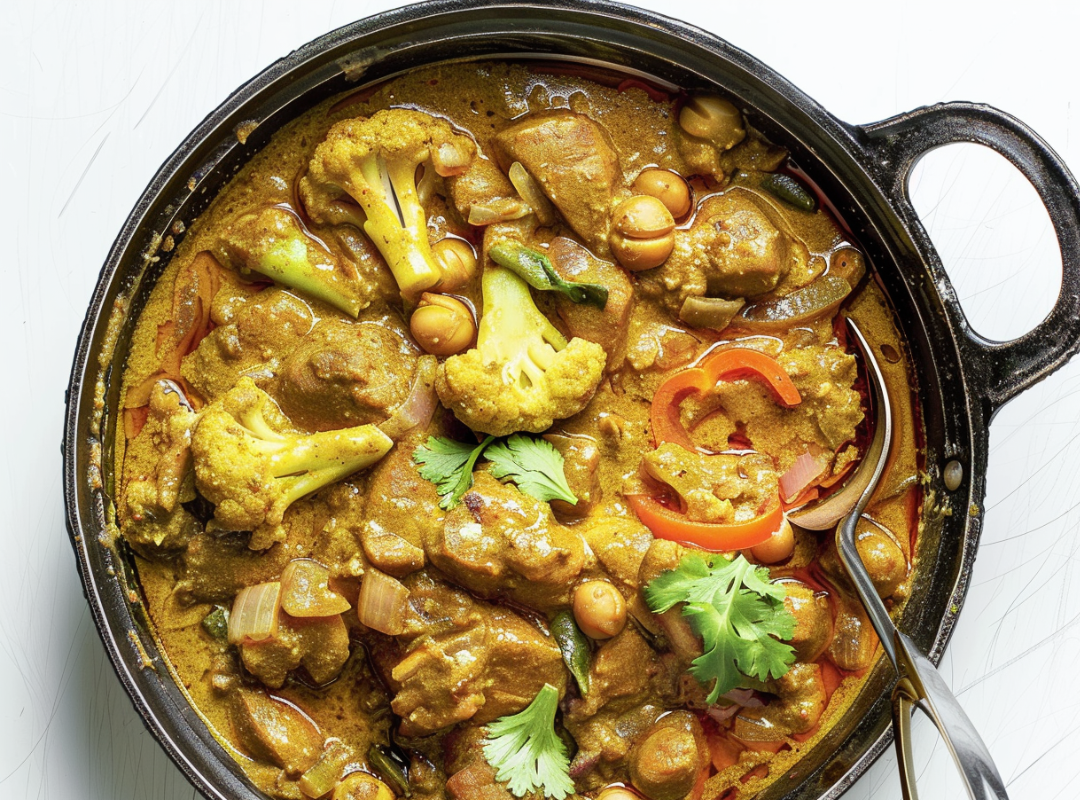 Pinda Curry met Bloemkool & Kikkererwten - recept van The Spice Club