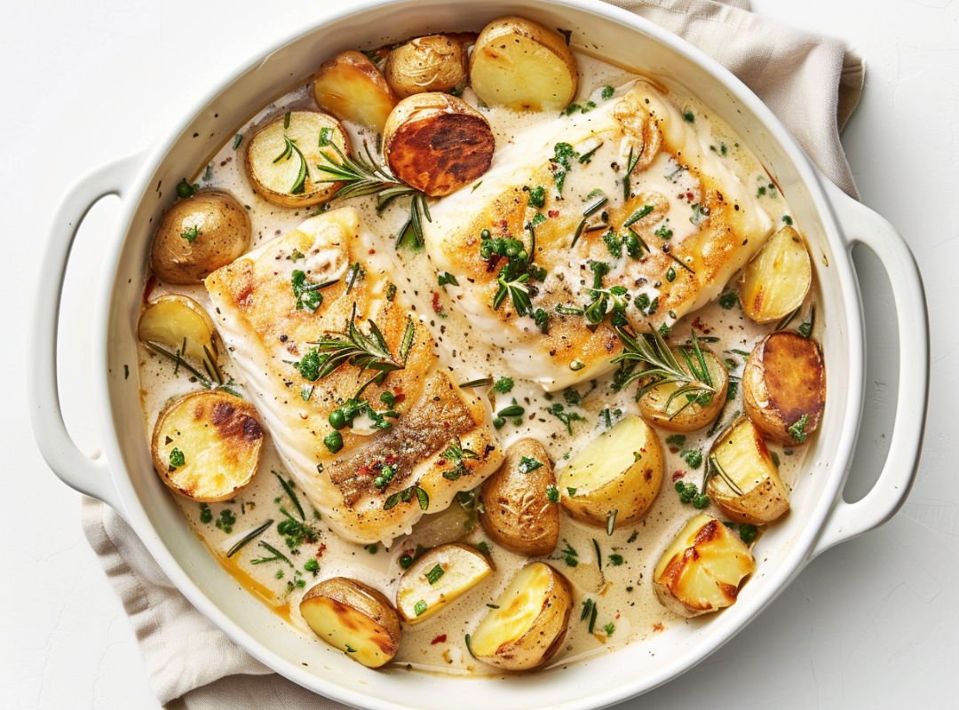 Kabeljauw & aardappelen in Roomsaus - recept van The Spice Club