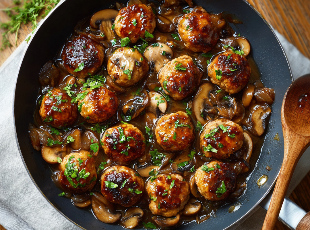 Italiaanse kipballetjes met champignons in rode wijnsaus - recept van The Spice Club