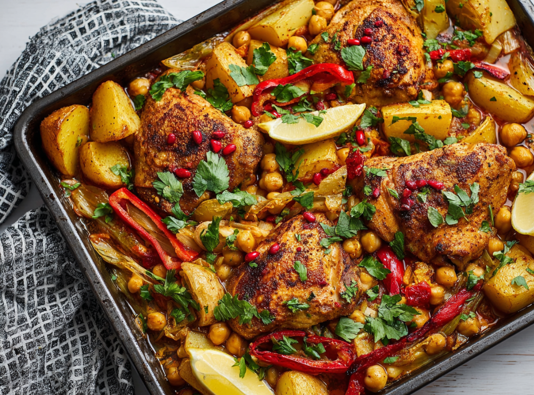 Kip & Kikkererwten Traybake - recept van The Spice Club