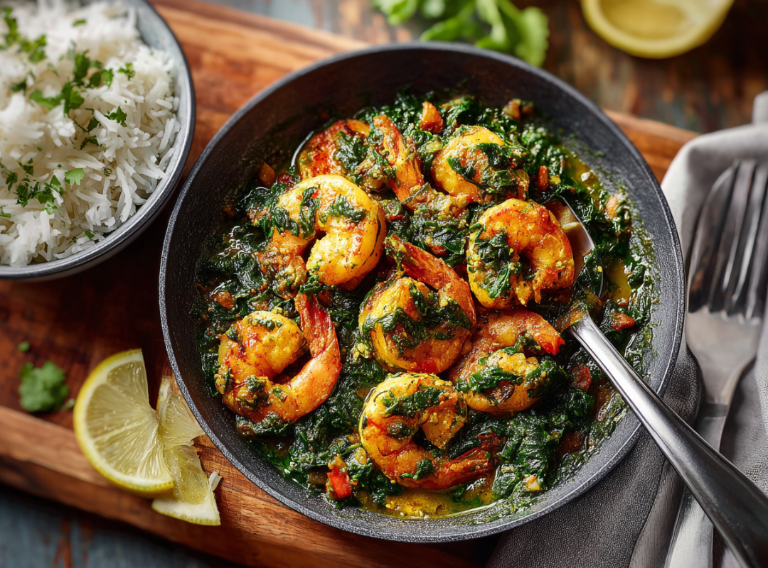 Indiase Saag Garnalen - recept van The Spice Club