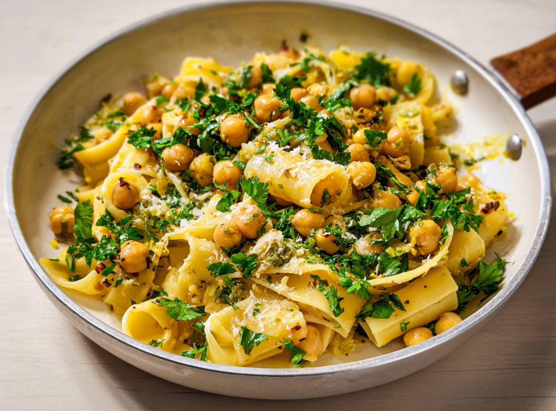 Frisse Limoen Pasta met Kikkererwten