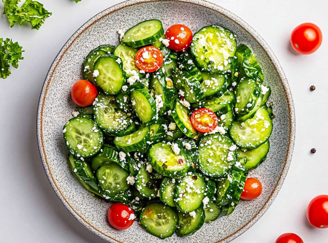 Komkommer & Cherry Tomaat Salade met Feta - recept van The Spice Club