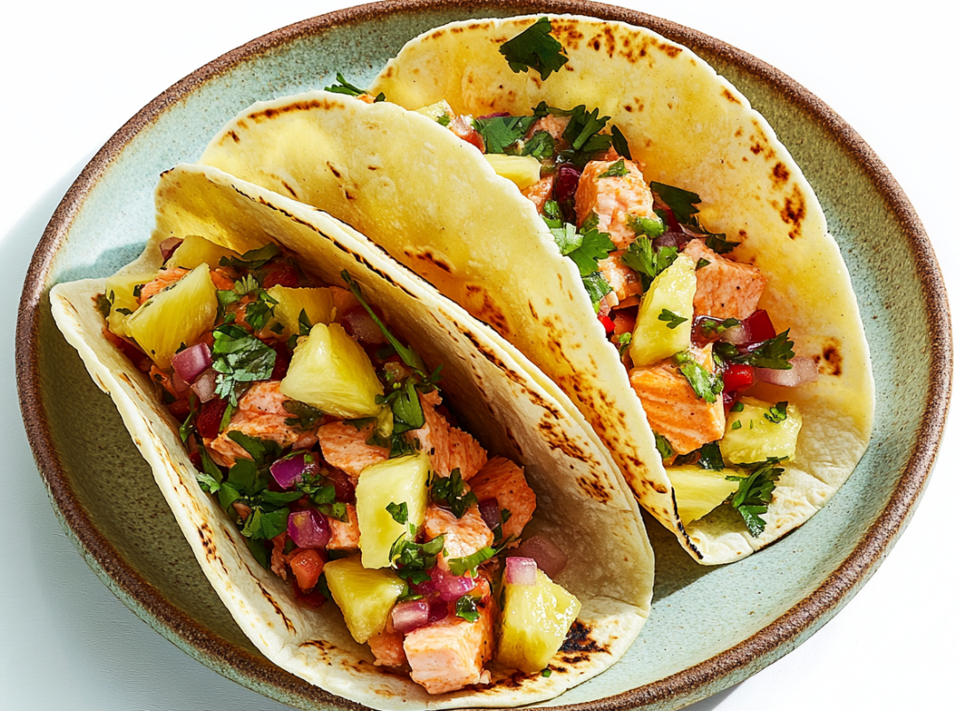 Zalm taco's met ananas salsa - recept van The Spice Club