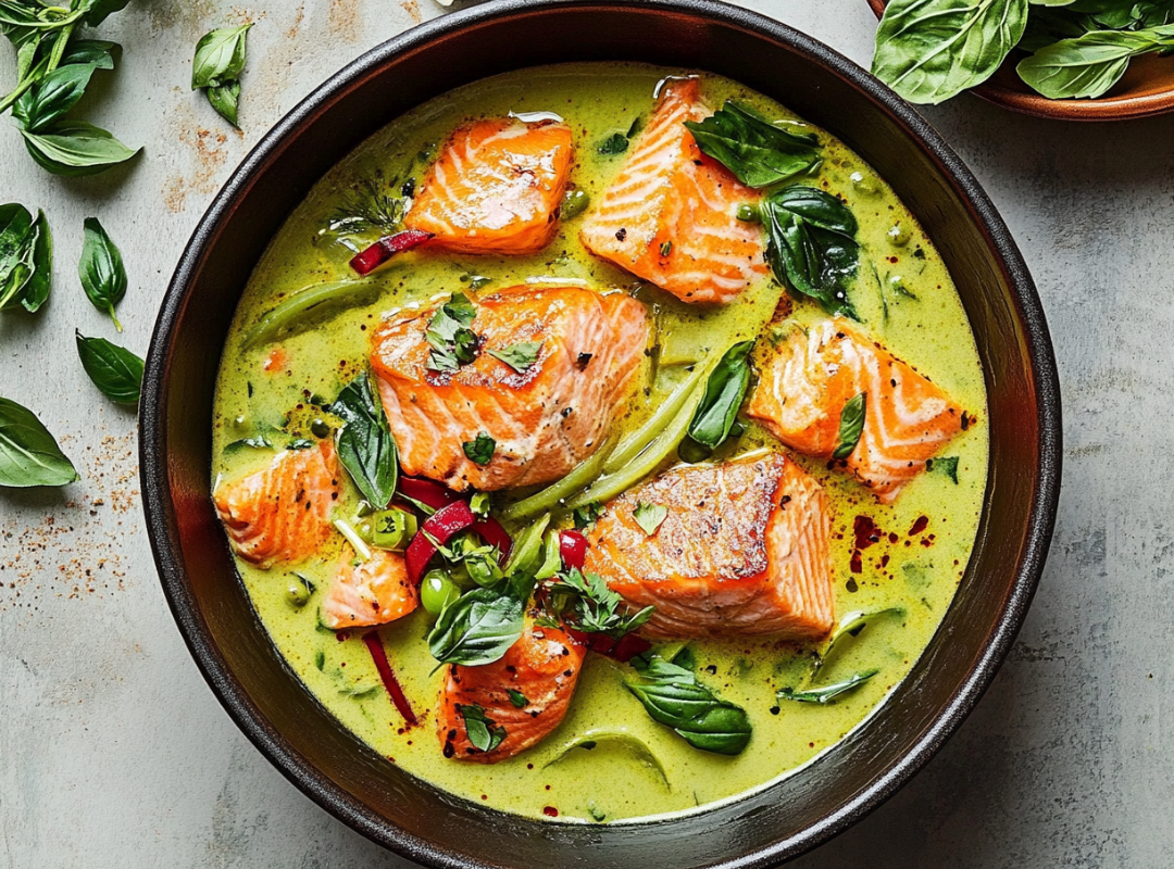 Groene Curry met Zalm - recept van The Spice Club