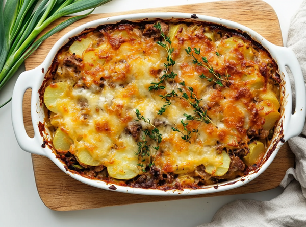Ovenschotel met gehakt, prei en aardappel - recept van The Spice Club