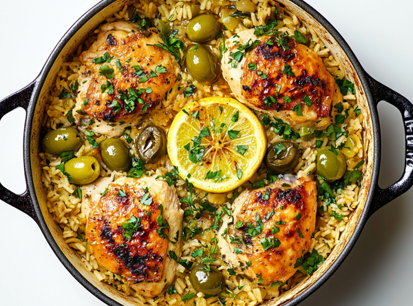 1-Pans Kip met Rijst & Gekarameliseerde Limoen - recept van The Spice Club