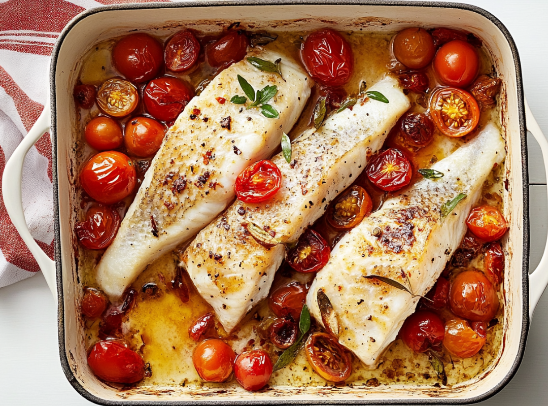Witvis uit de oven met cherrytomaatjes - recept van The Spice Club