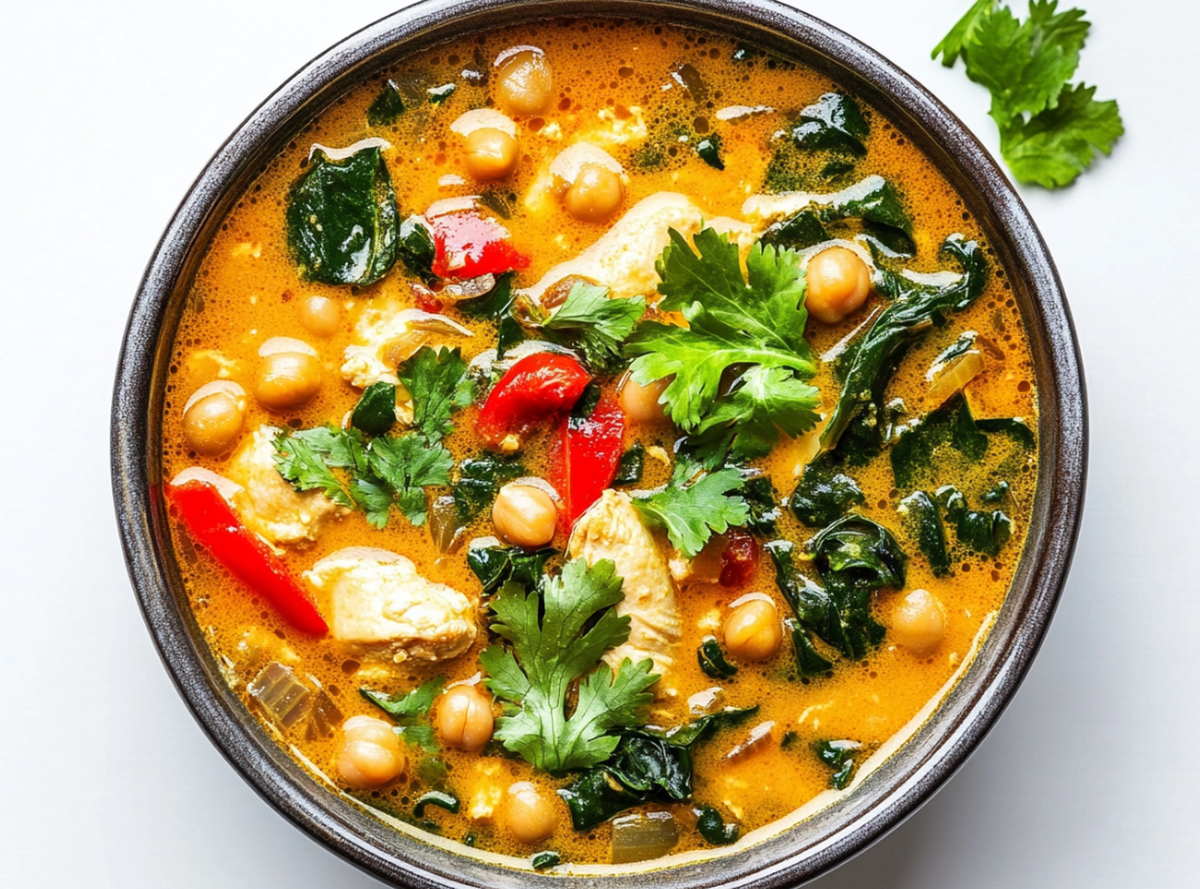 Kip Kokos Soep met Kikkererwten en Groenten - recept van The Spice Club