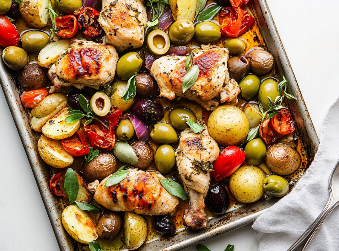 Traybake met Kip & Olijven - recept van The Spice Club