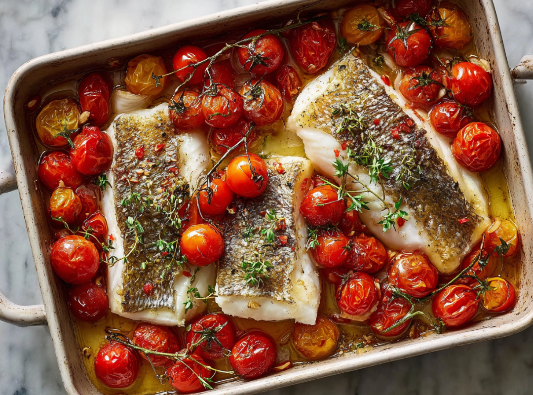 Witvis met Cherry Tomaatjes uit de Oven - recept van The Spice Club