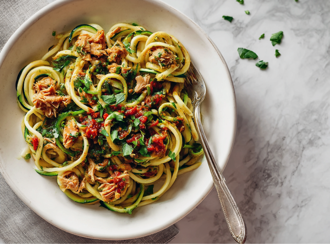 Mediterrane Tonijn Courgette Pasta - recept van The Spice Club