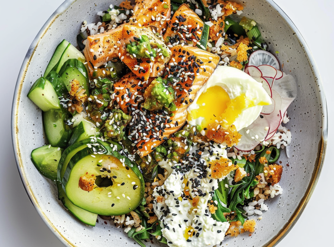 Cunrchy Zalm Rijst Bowl - recept van The Spice Club