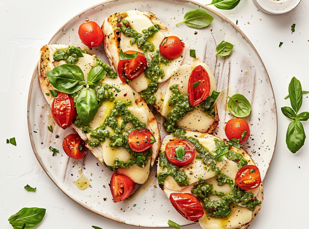 Pesto Chicken Bruschetta Keto Versie - recept van The Spice Club