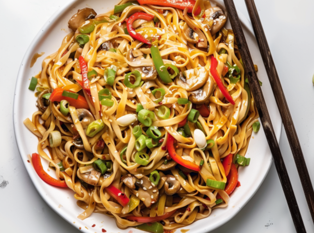 Noodles met champignons & paprika - recept van The Spice Club