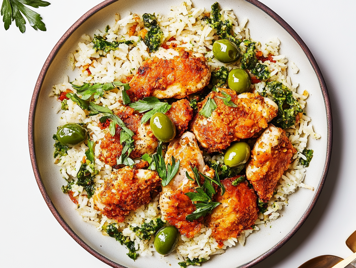 Kip Za'atar met Rijst & Olijven - recept van The Spice Club