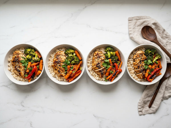 Mealprep Kip-Bowls met TSC Kruiden — 4 Lunch-Bowls in 30 Minuten - recept van The Spice Club