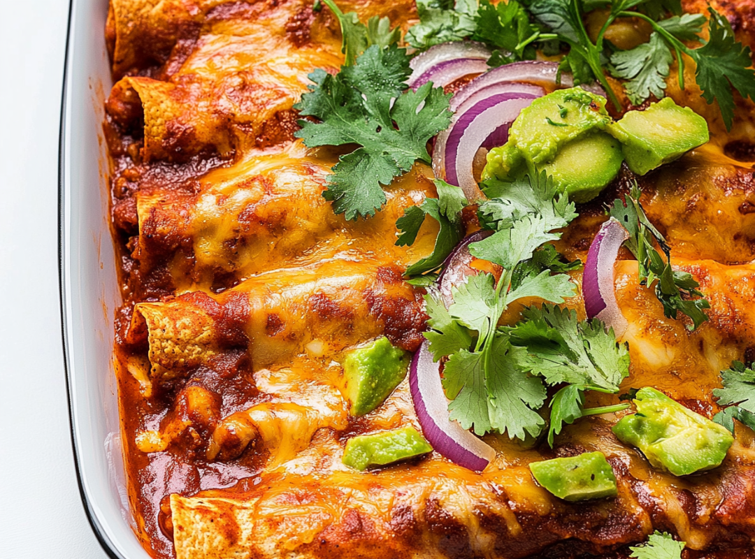 Enchiladas met pulled chicken