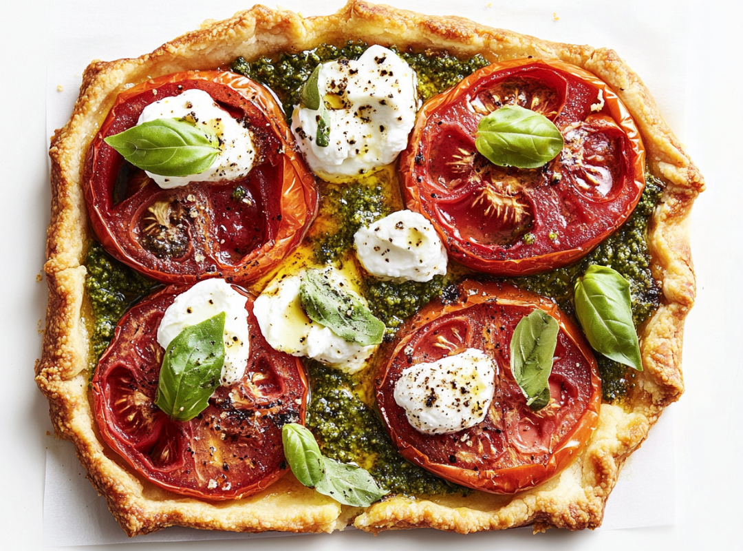 Pesto flatbread met ricotta & geroosterde tomaat