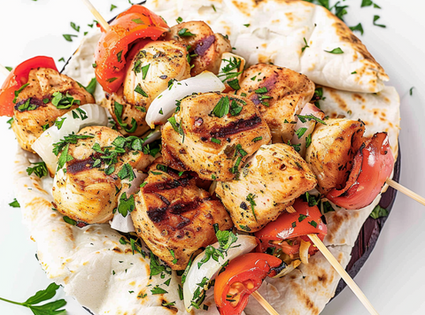 Chicken kebab sandwiches