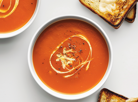 Tomato soup with cheese toast