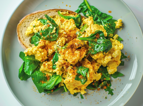 Scrambled eggs with turmeric & spinach