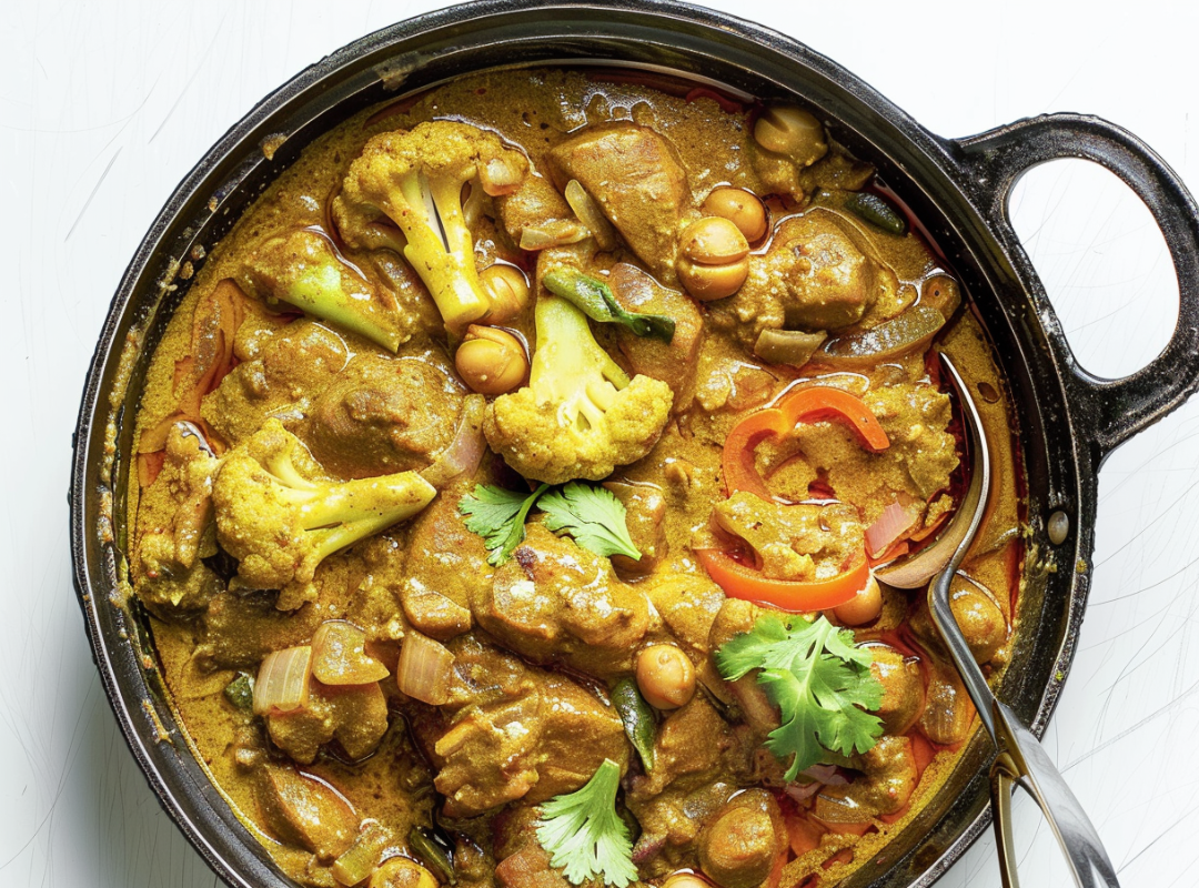 Pinda Curry met Bloemkool & Kikkererwten