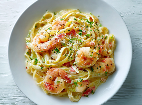 Cajun Alfredo Pasta met Garnalen