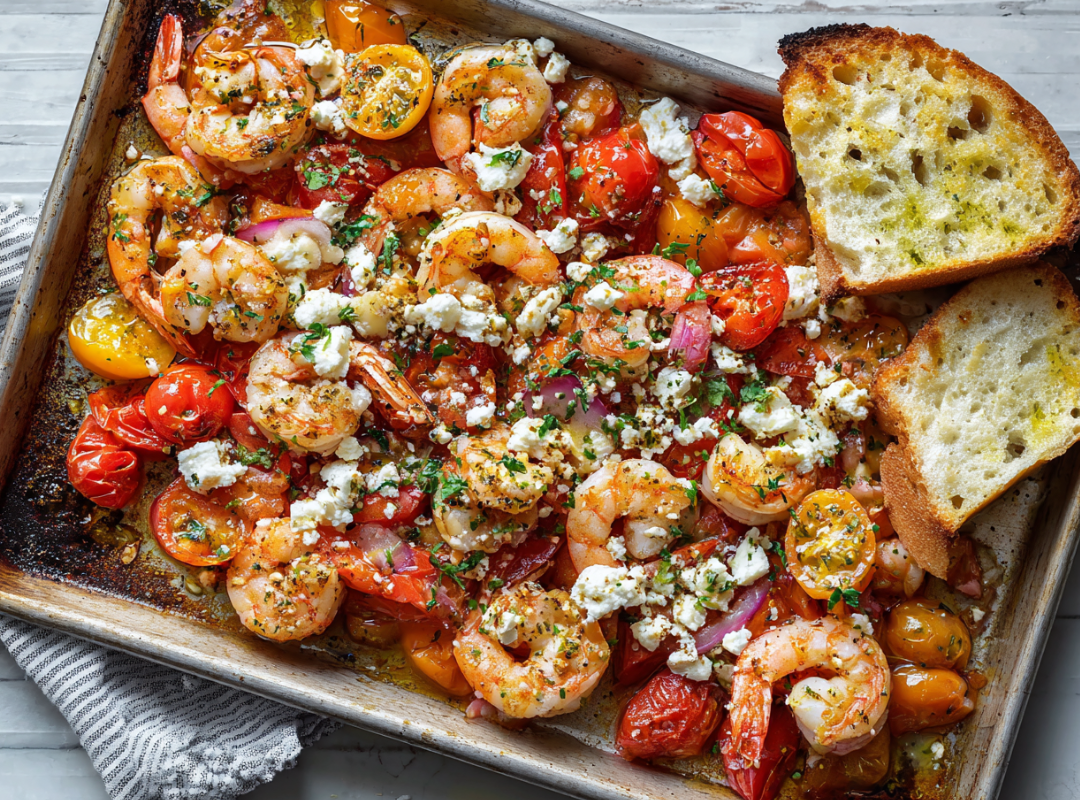 Traybake Garnalen met Tomaten & Feta