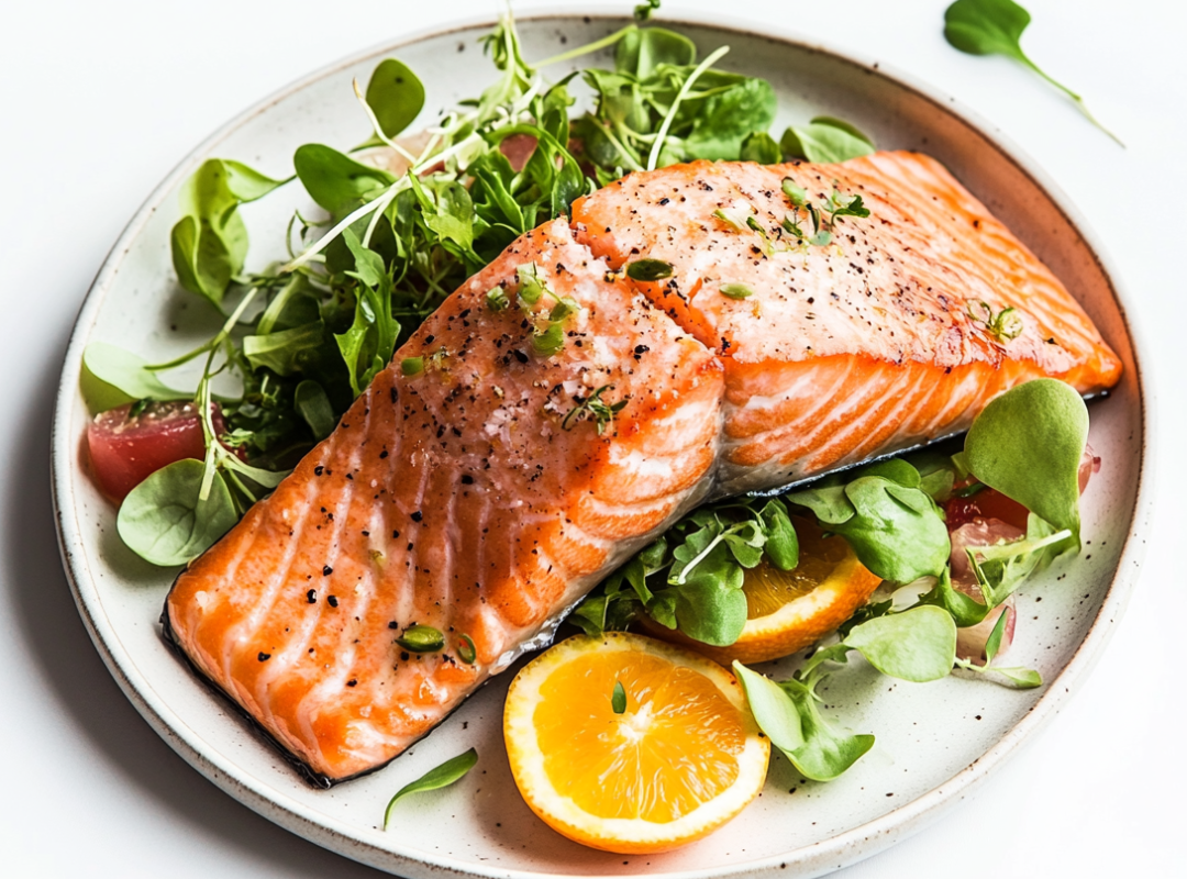 Gebakken Zalm met Citrus Sinaasappel Salade