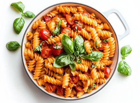 Pasta with tomato cream sauce