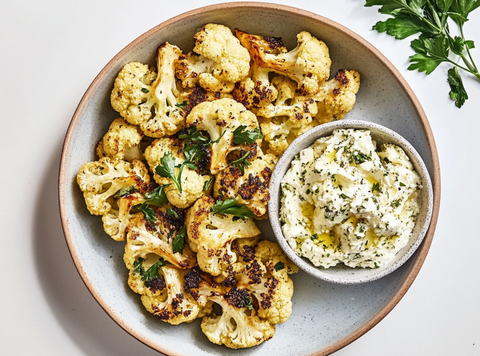 Sa'atar cauliflower with feta cream
