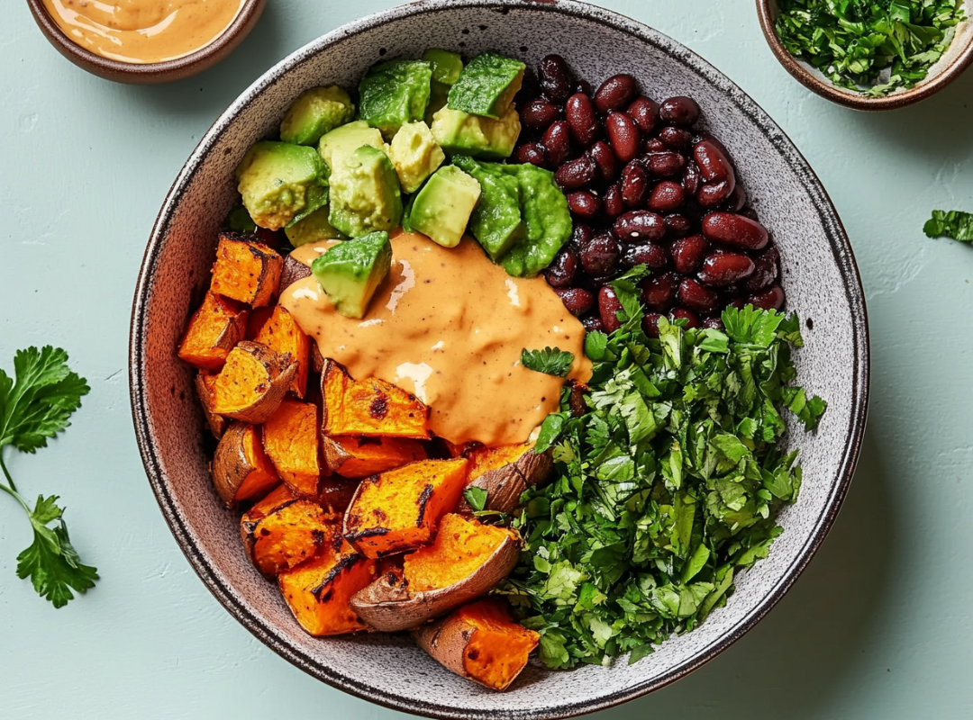 Tex Mex Bowl met Cashew Saus