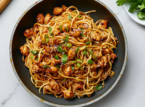 Sesame noodles with chicken