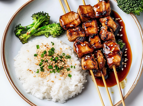Yakitori with Bimi & Rice