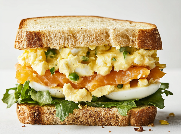 Frisse Ei Salade Sandwich met Zalm - recept van The Spice Club