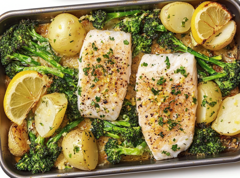 Citrus fish from the oven with potatoes