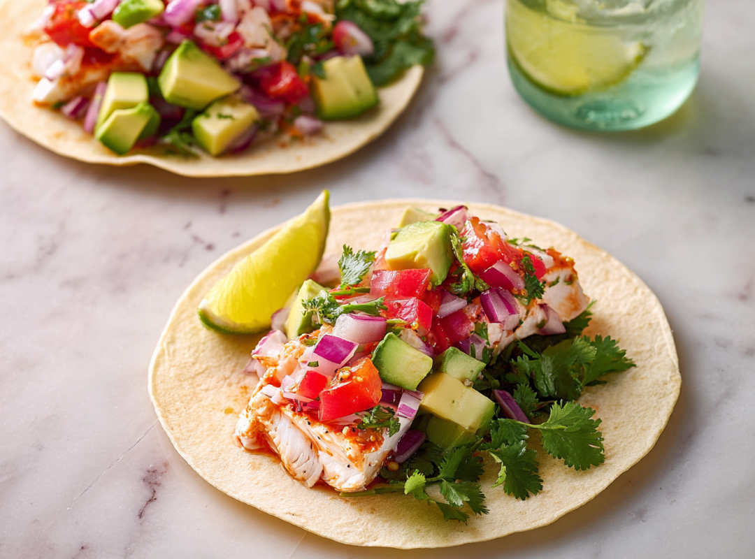 Vistacos met Citrusmarinade en Avocado