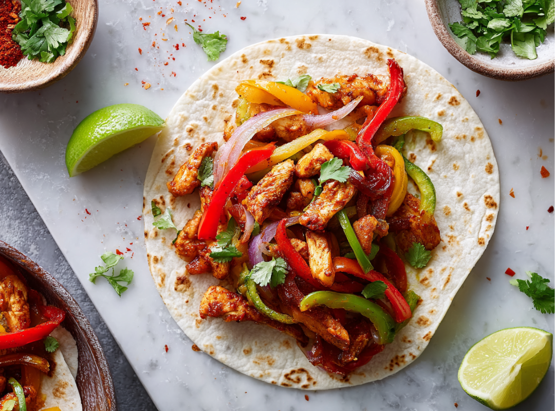 Kip Fajitas met Paprika en Limoen