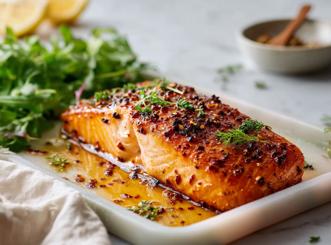 Geroosterde everything bagel zalm met honing