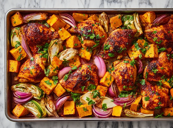 Aziatische Bakplaat met Kip en Groenten - recept van The Spice Club