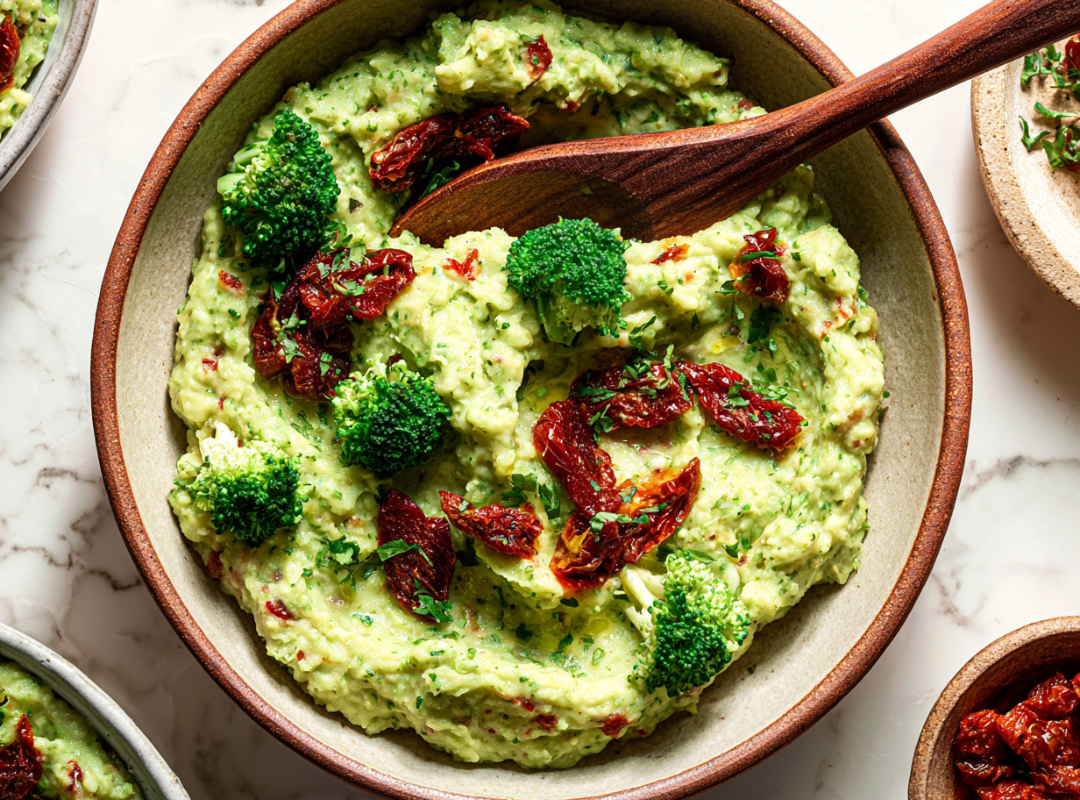 Frisse broccolistamppot met zongedroogde tomaat