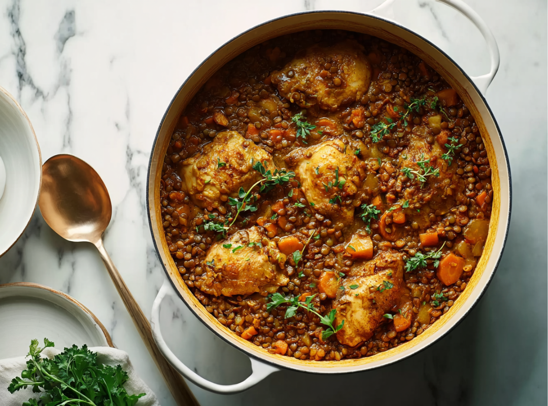 Mediterrane Kip met Kikkererwten en Limoen