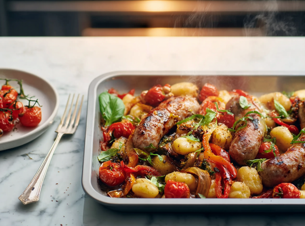 Provençaalse Traybake met Gnocchi en Worst - recept van The Spice Club