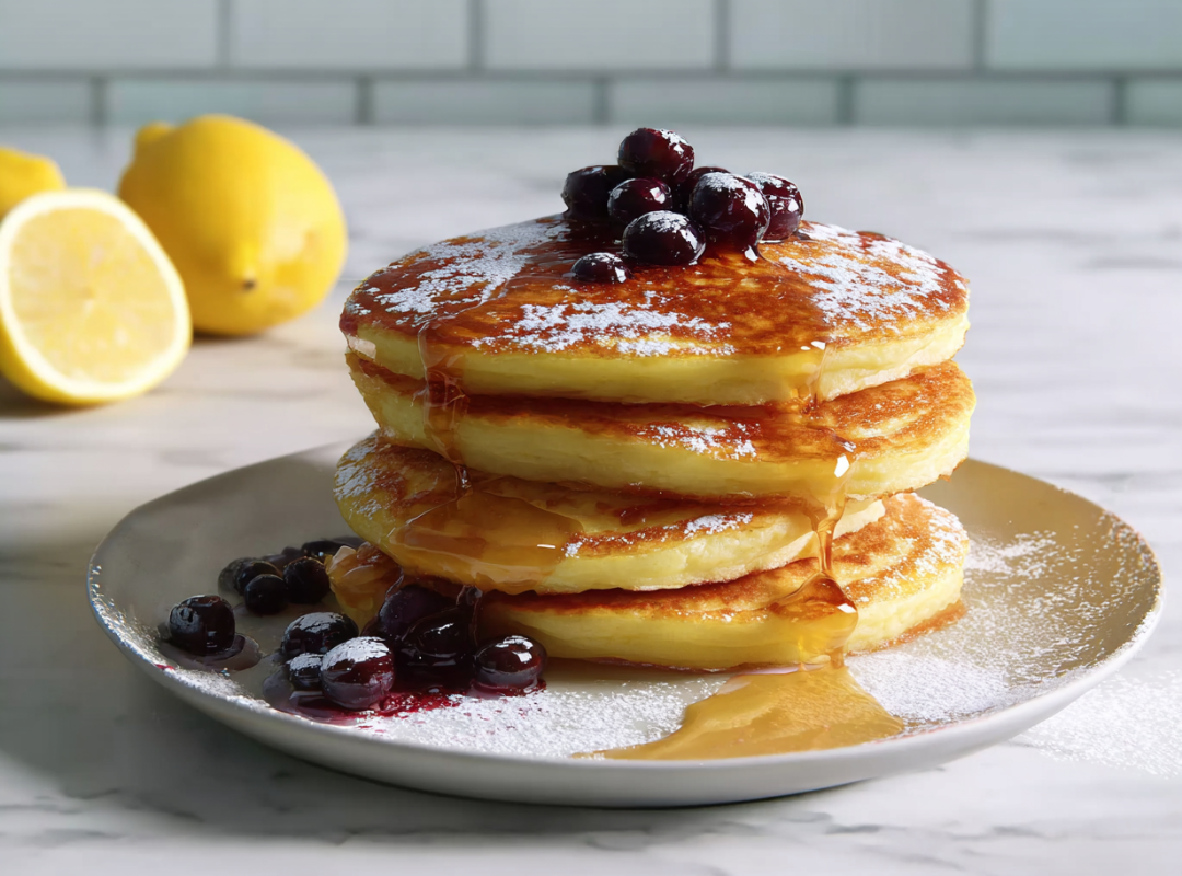 Luftige Ricotta-Zitronen-Pfannkuchen