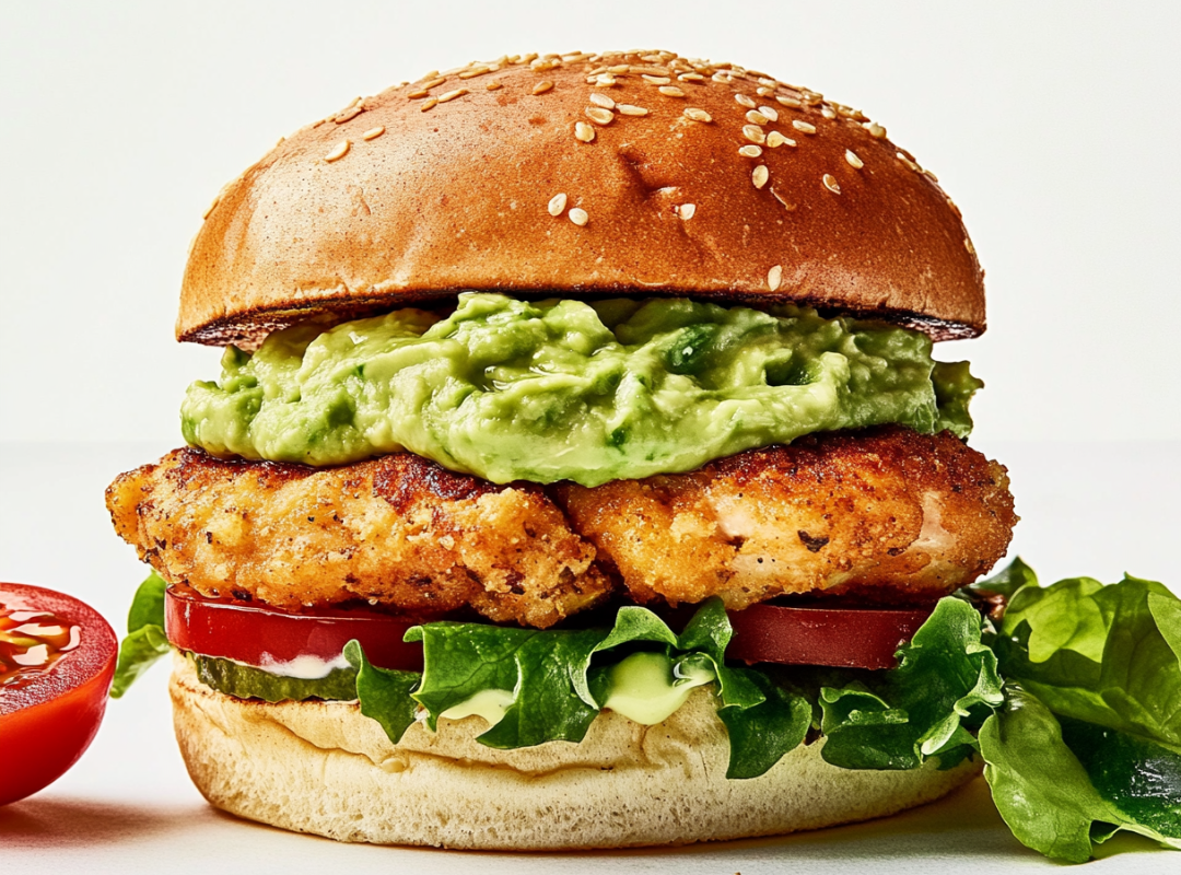 Chicken Burger met Avocado Spread en Basilicum Mayo