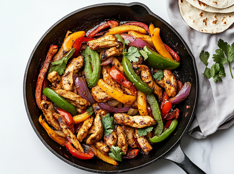 Pineapple citrus chicken fajitas